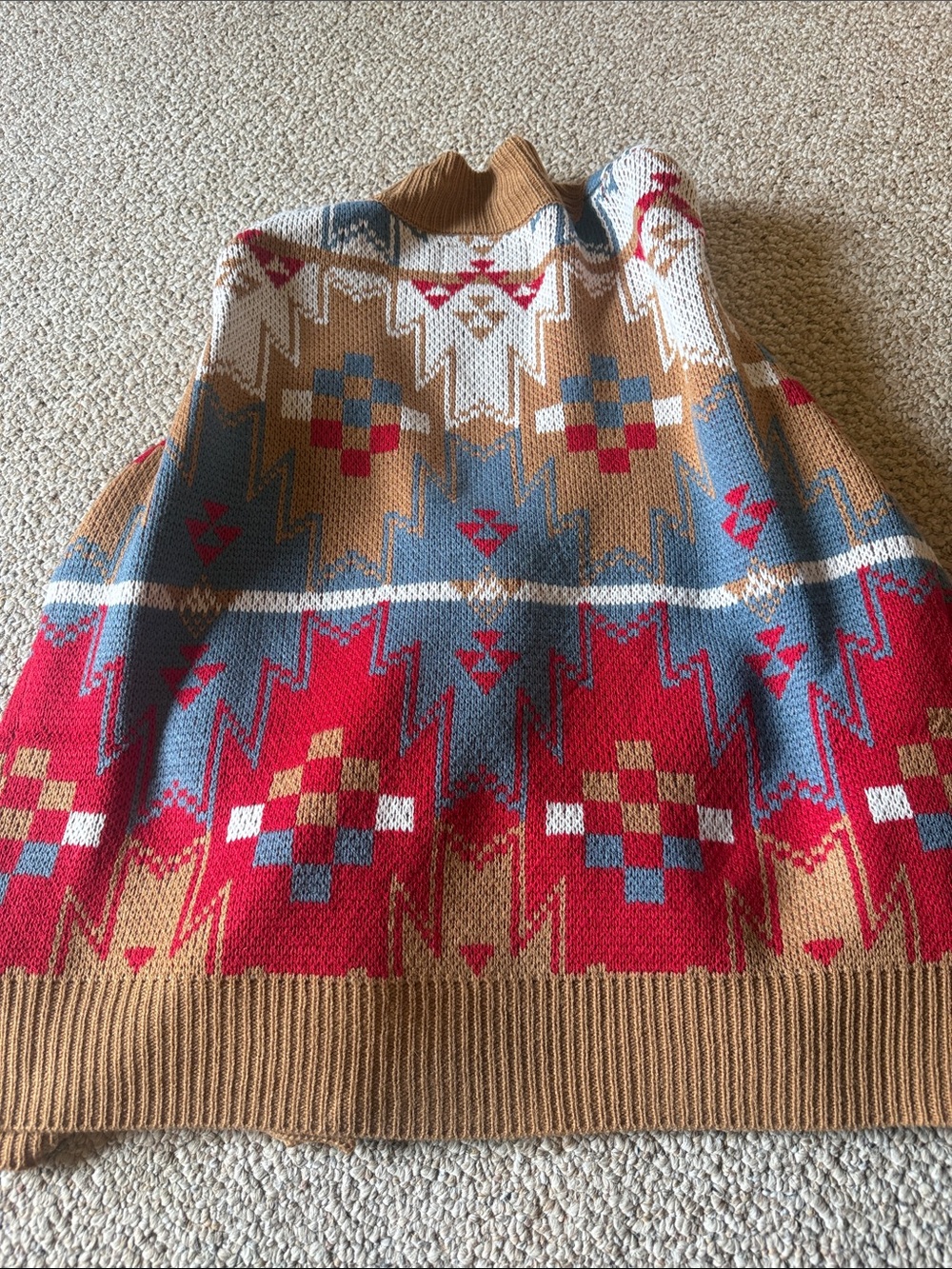 Wrangler Brown Southwestern Pattern Cardigan with Red & Blue Accents - Picture 4 of 4